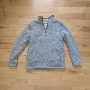 Orvis Sherpa-Lined Quarter-Zip Sweater | Light Gray Pullover